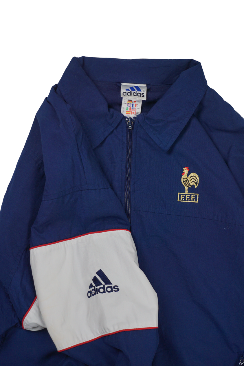 Vintage Adidas FFF Frankrijk Blauwe Windjack