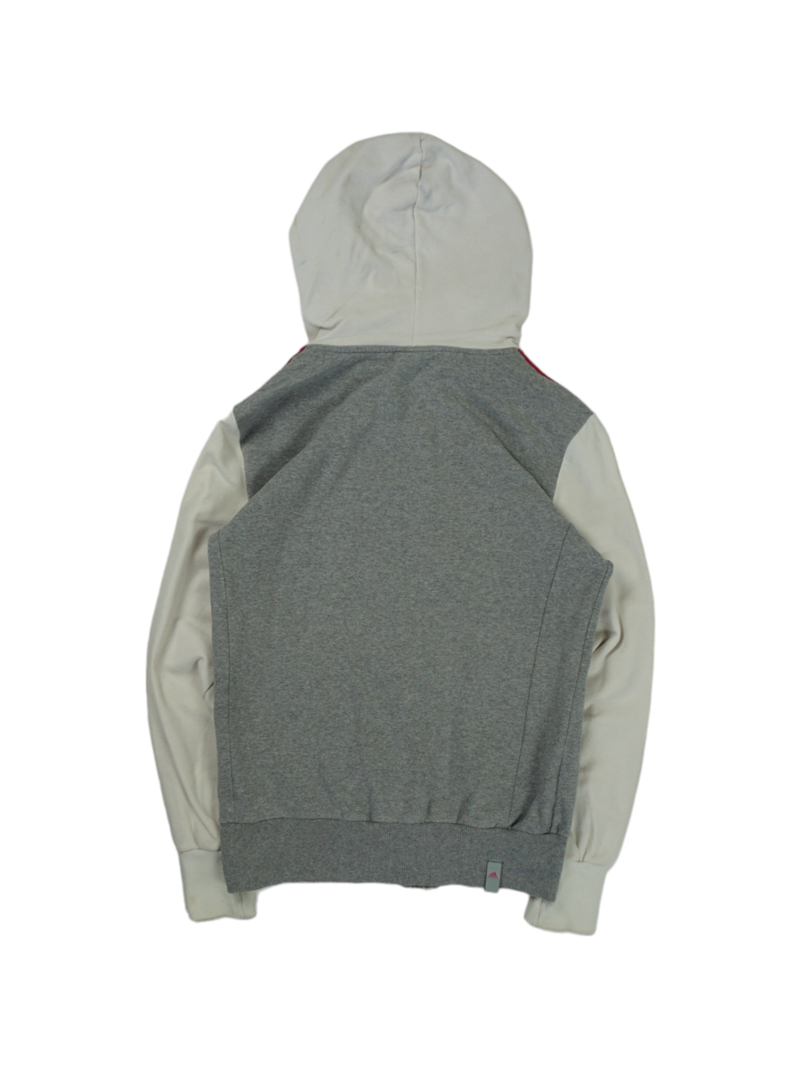 Vintage Adidas Grijze Hoodie met Ritssluiting