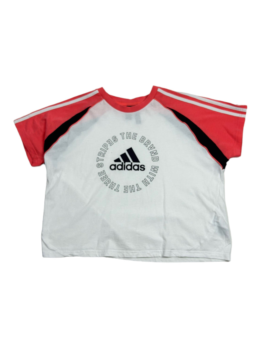 Vintage Adidas roze wit T-shirt