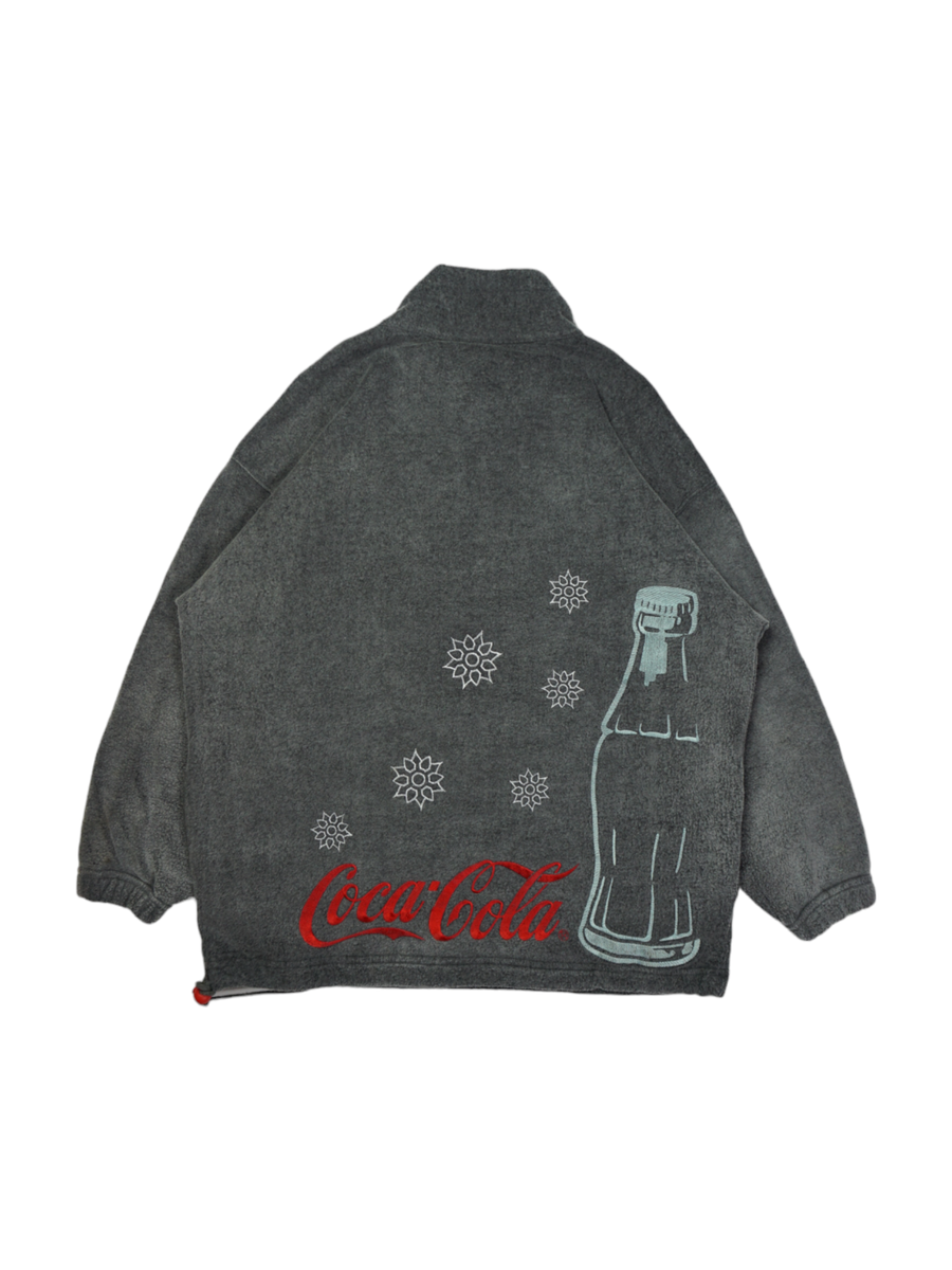 Vintage Coca-Cola Grijs 1/4 Rits Fleece