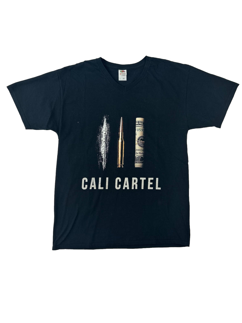 Vintage Fruit Of The Loom Cali Cartel Black Printed T-Shirt