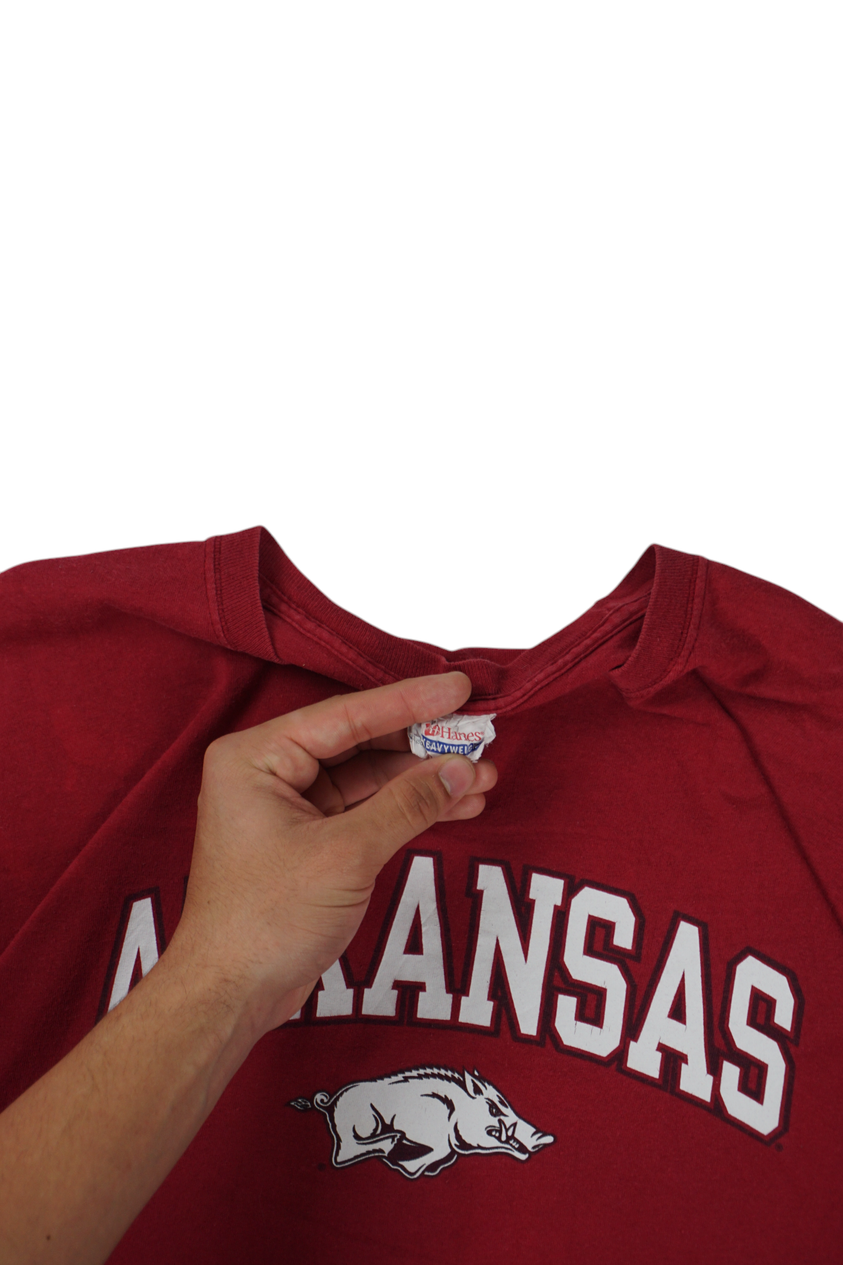 Vintage Hanes Arkansas Bordeaux Rood T-shirt
