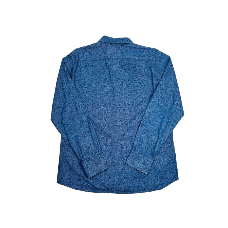 Vintage Hugo Boss blauw bedrukt shirt