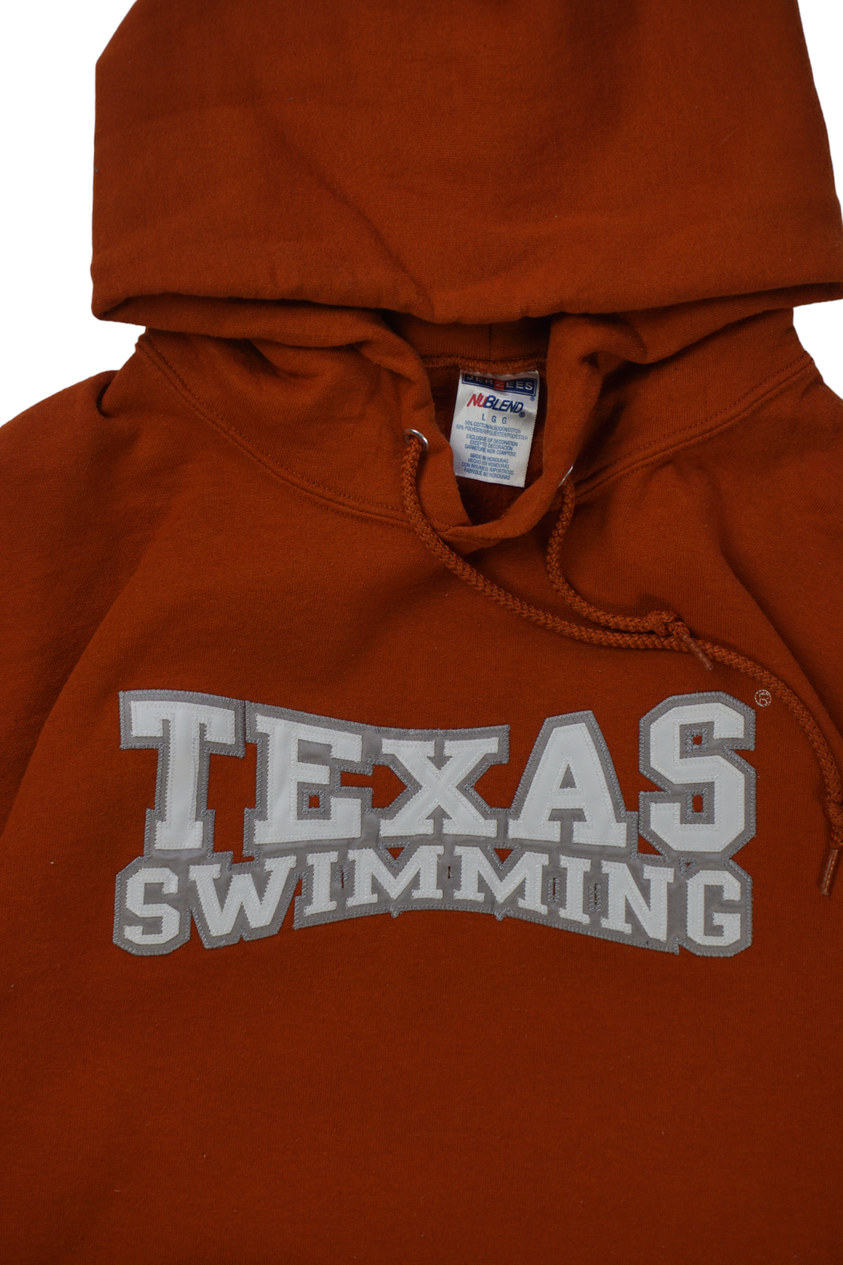 Vintage Jerzees Texas Swimmers Oranje Hoodie