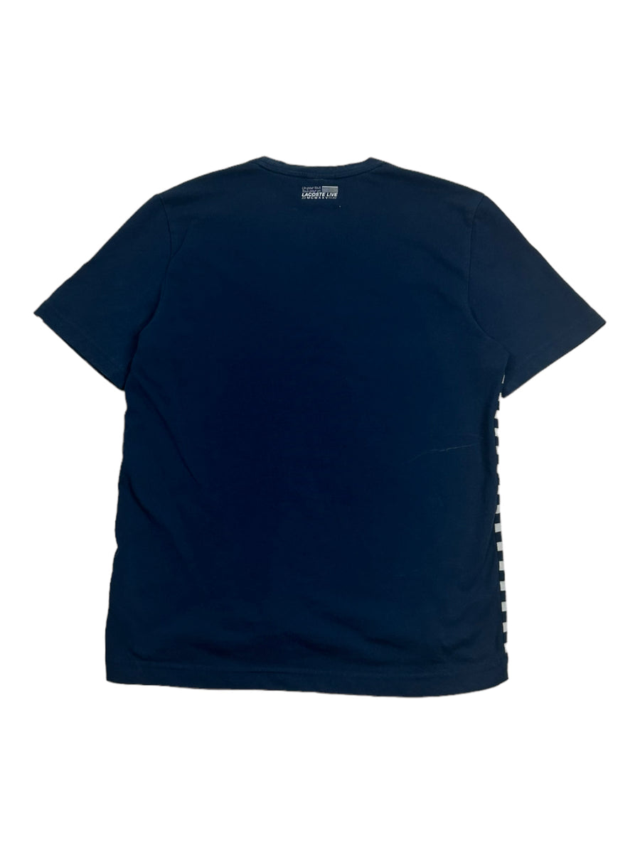 Vintage Lacoste gestreept marineblauw T-shirt