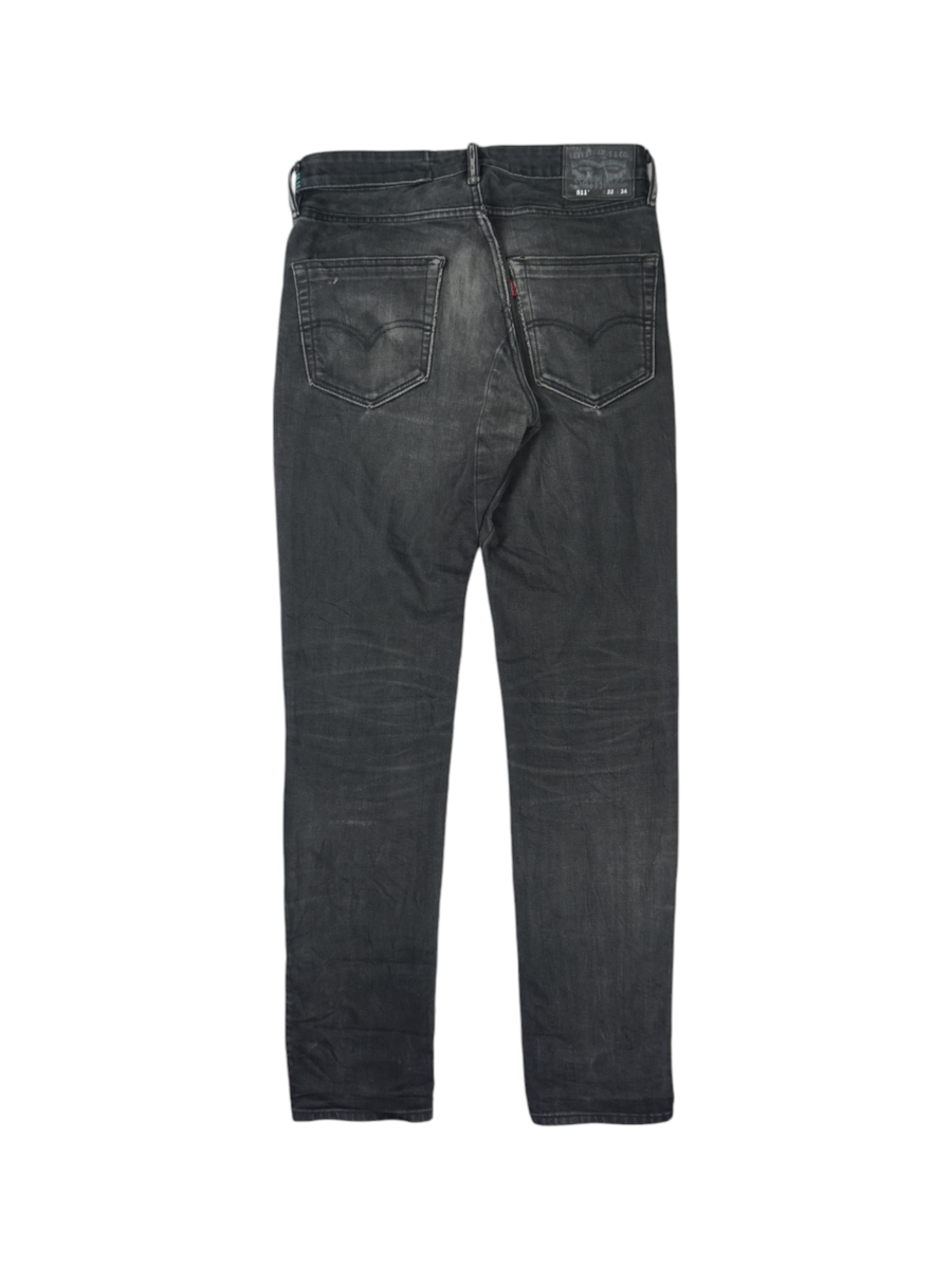 Vintage Levi's 511 Slim Fit Jeans Vervaagd Zwart