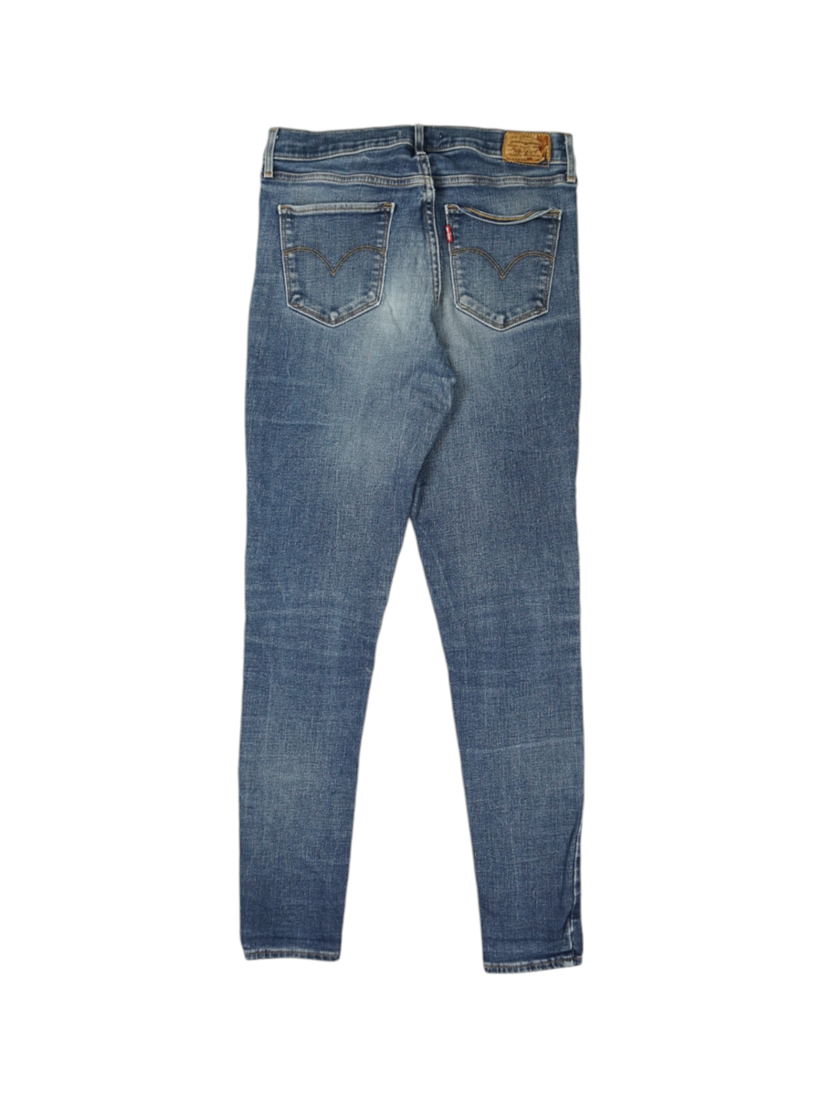 Vintage Levi's High-Rise Skinny Jeans Denim Blauw