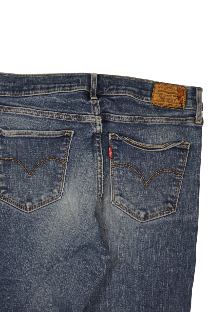 Vintage Levi's High-Rise Skinny Jeans Denim Blauw