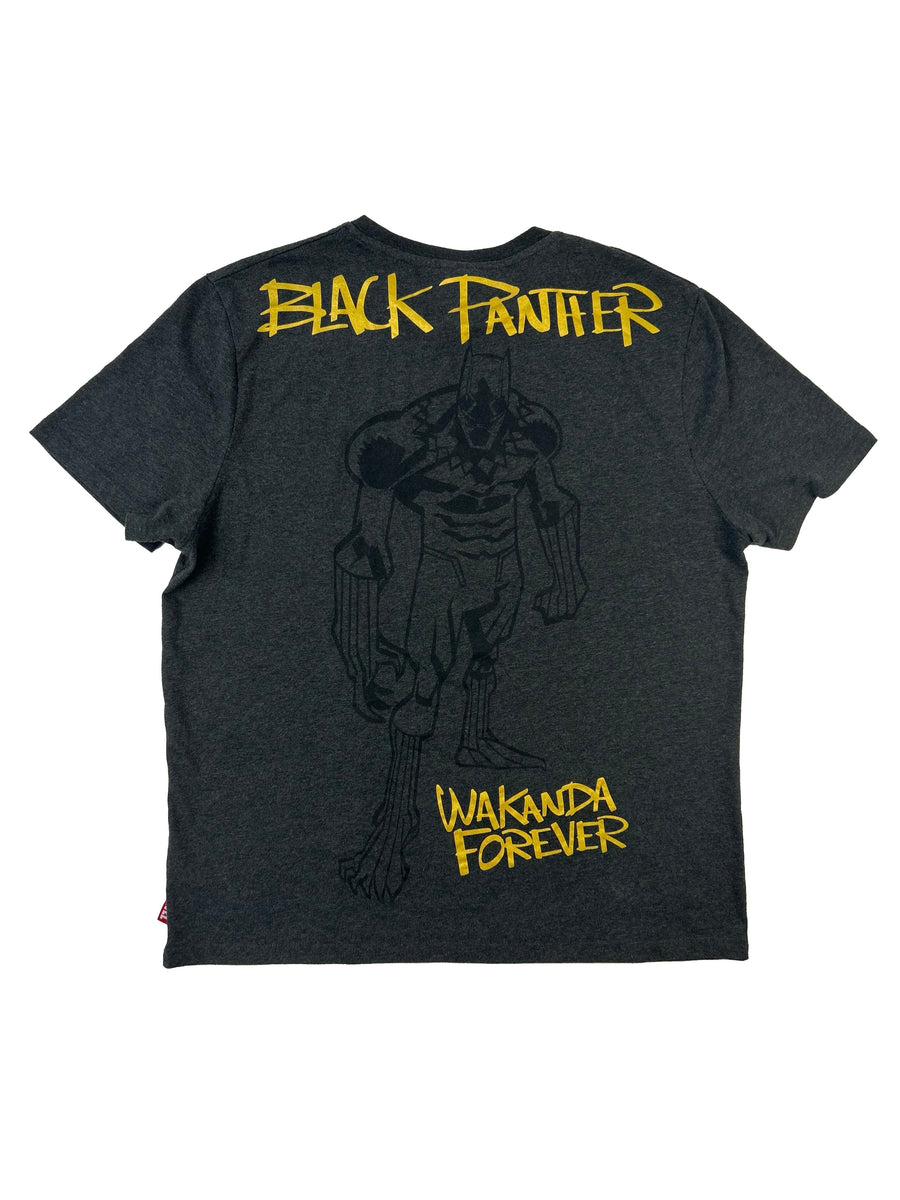 Vintage Marvel Black Panther donkergrijs bedrukt T-shirt