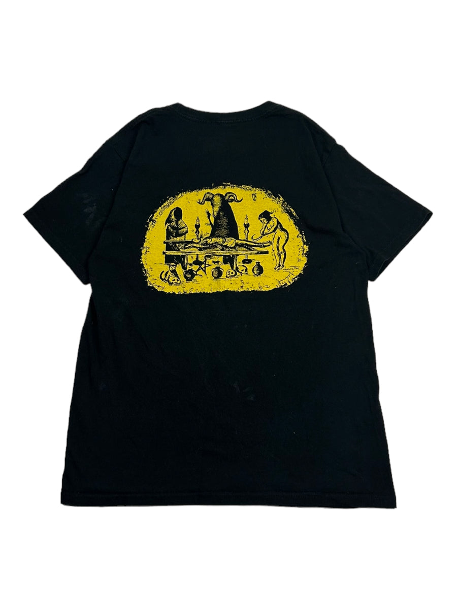Vintage verder naar het vuur zwart bedrukt T-shirt