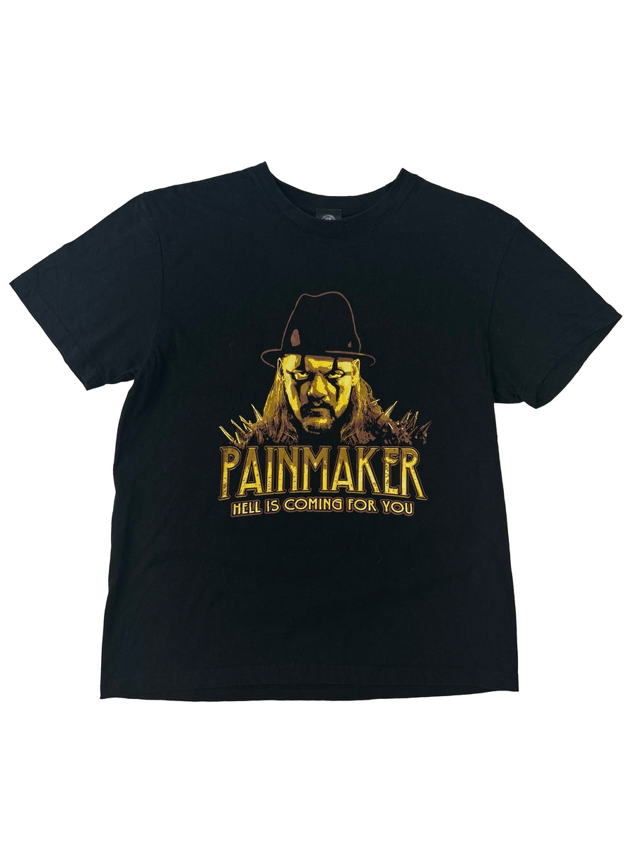 Vintage Painmaker Zwart Bedrukt T-shirt