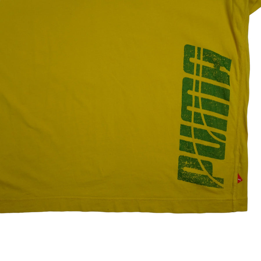 Vintage Puma geelgroen T-shirt