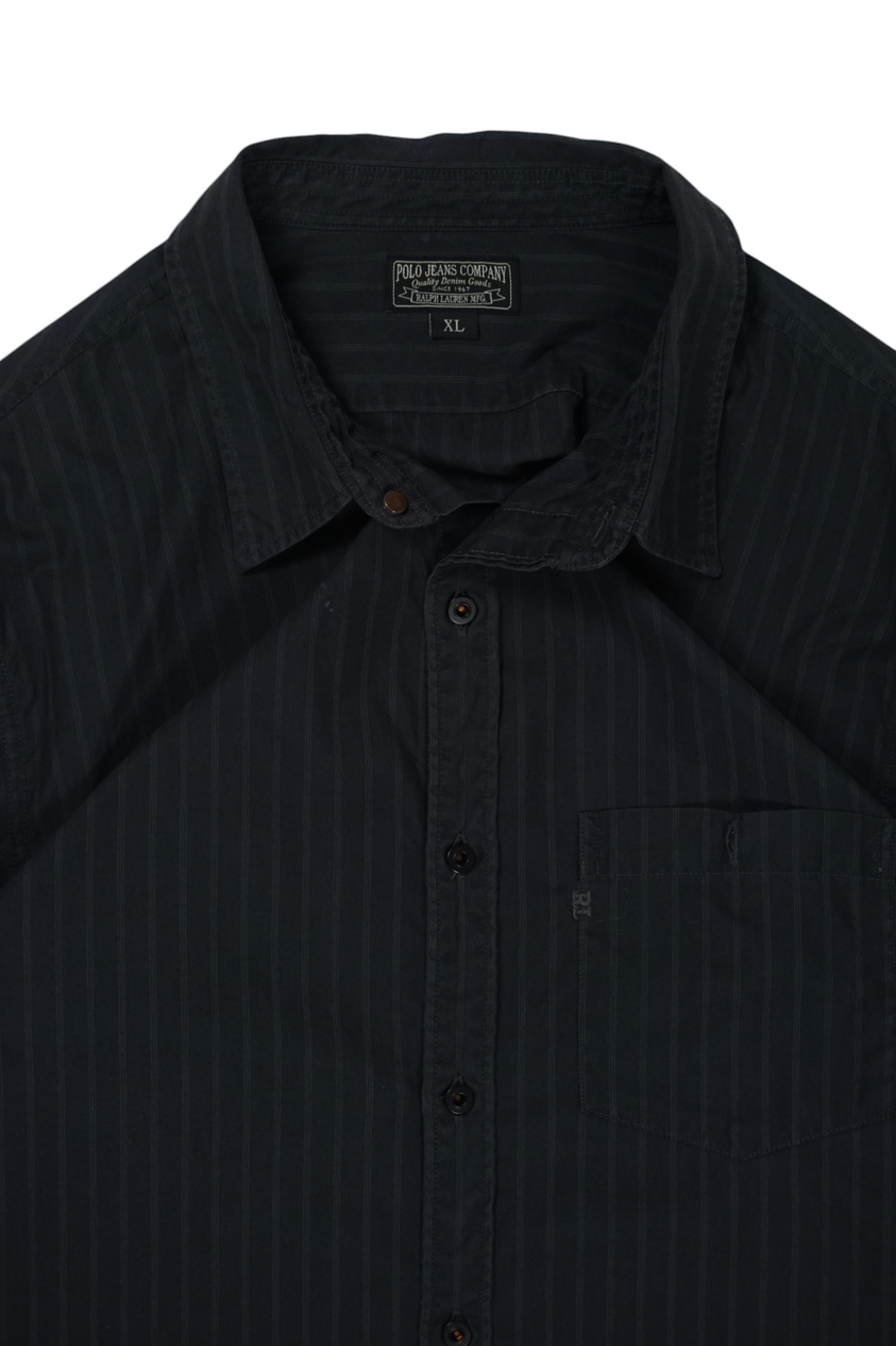 Vintage Ralph Lauren Black With Grey Stripes Shirt