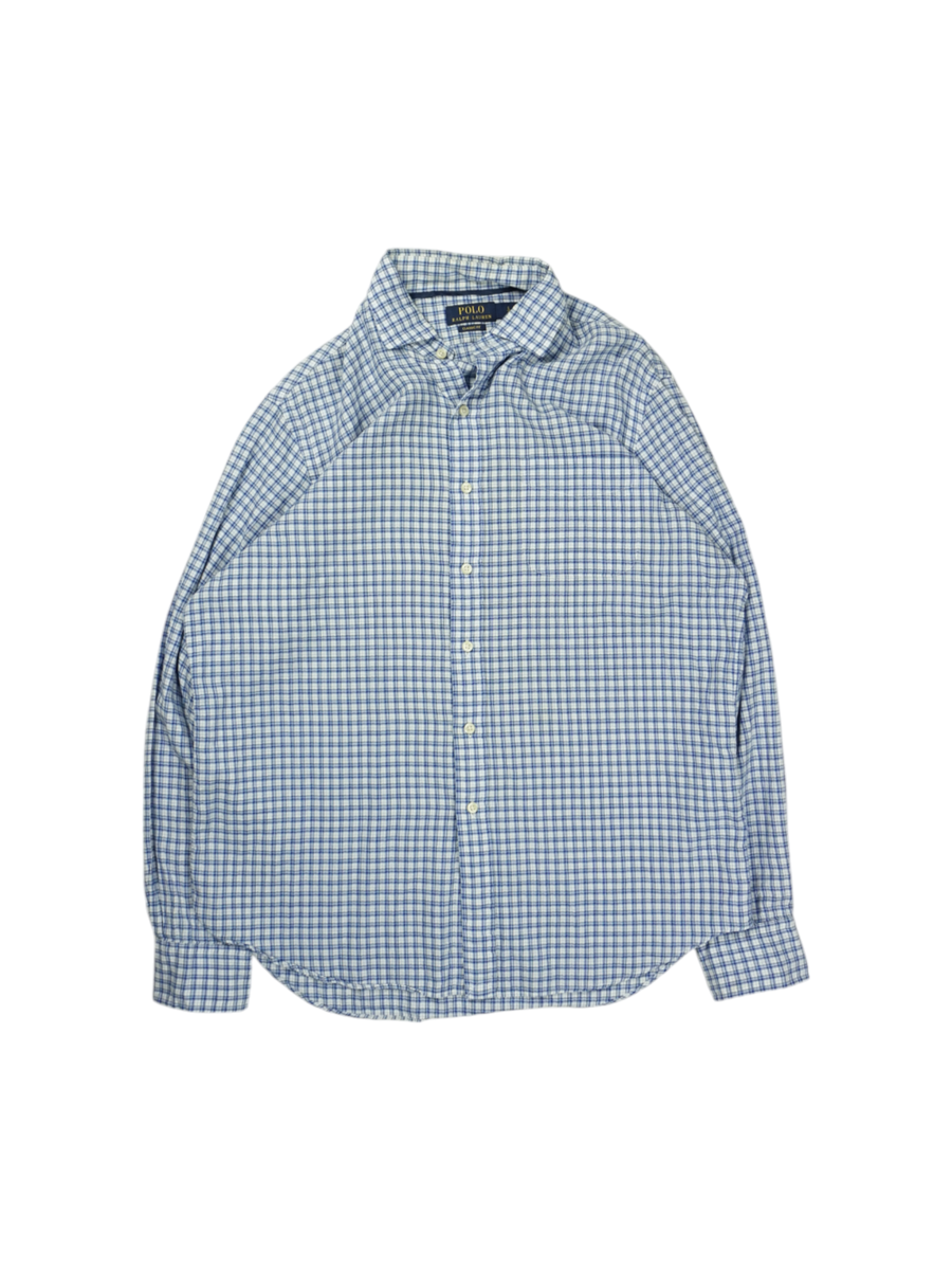 Vintage Ralph Lauren Blauw Geruit Overhemd