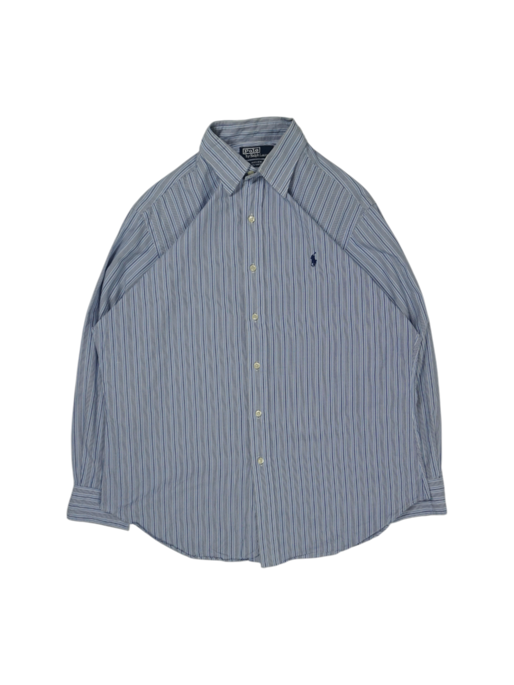 Ralph Lauren　ANDREW　ヘリンボーン　シャツ　ブルー　XL 古着 Polo Ralph Lauren 「ANDREW」 ヘリンボーン ストライプ