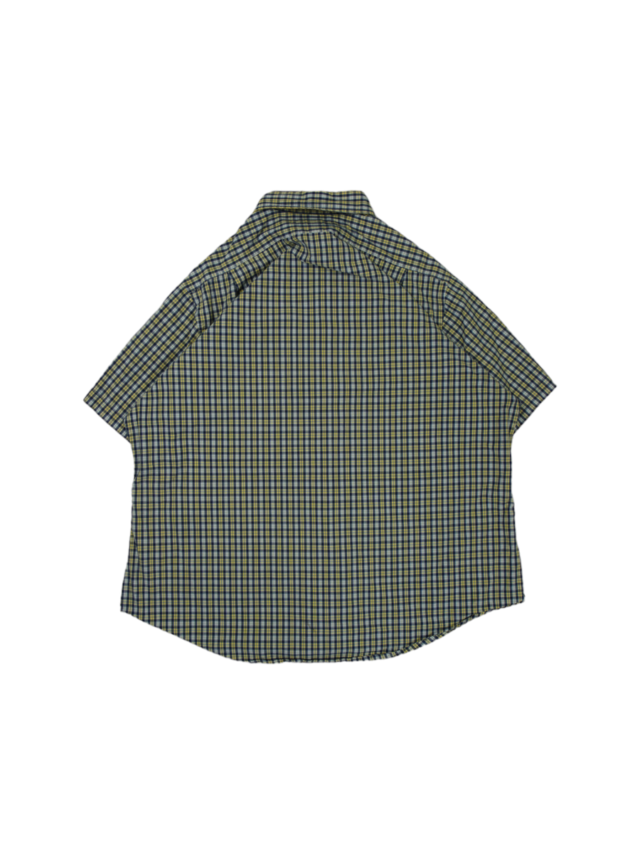 Vintage Ralph Lauren Geel Blauw Shirt met Korte Mouwen