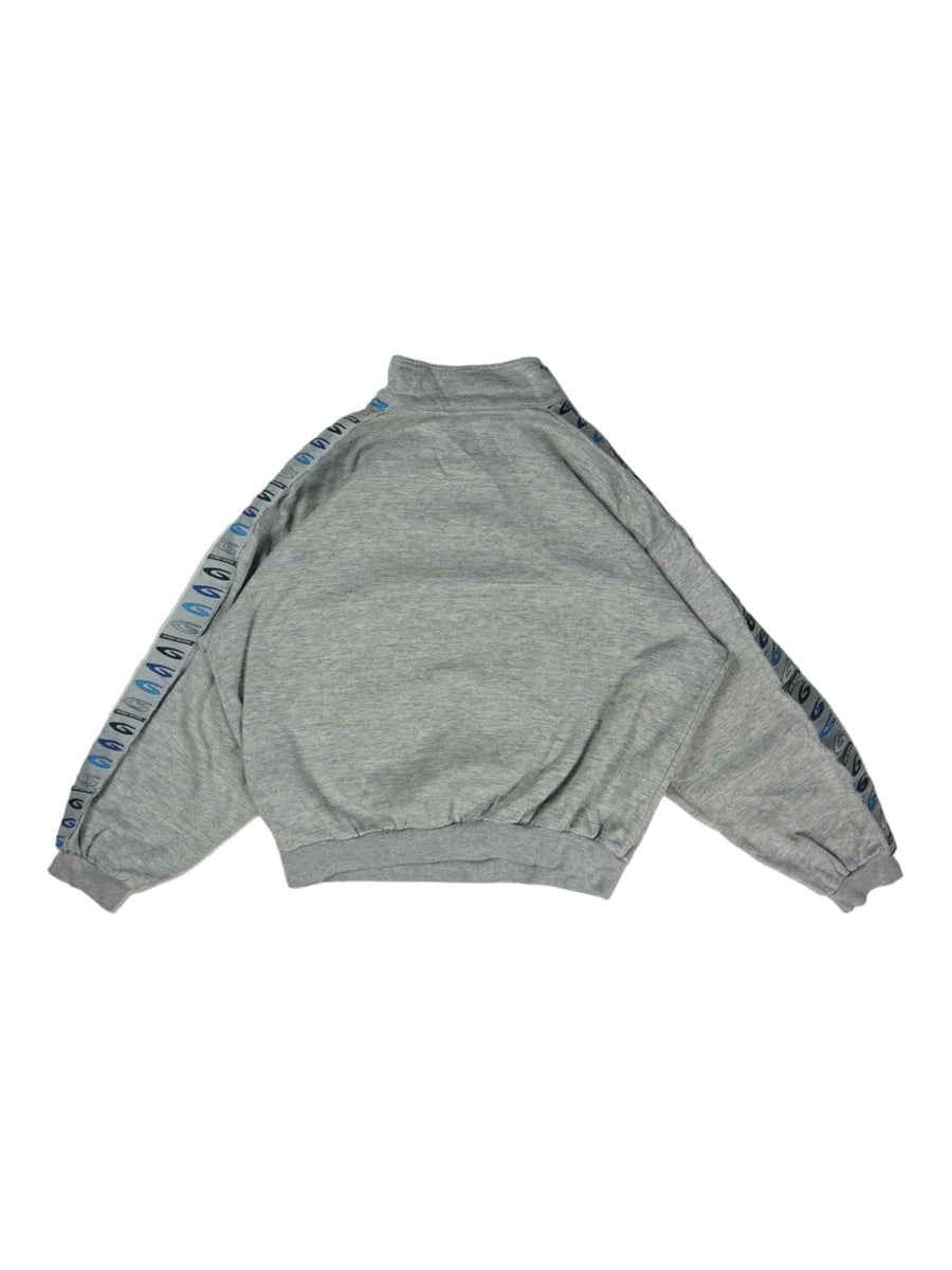 Vintage sport actief grijs sweatshirt met kwartrits