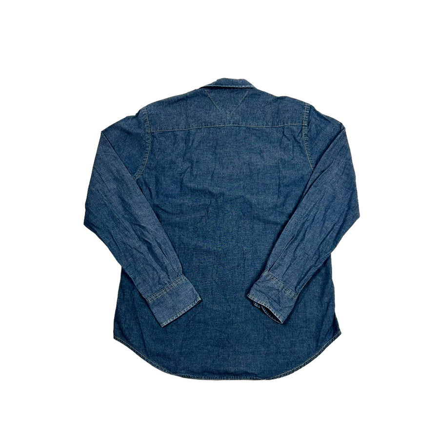 Vintage Tommy Hilfiger blauw denim overhemd
