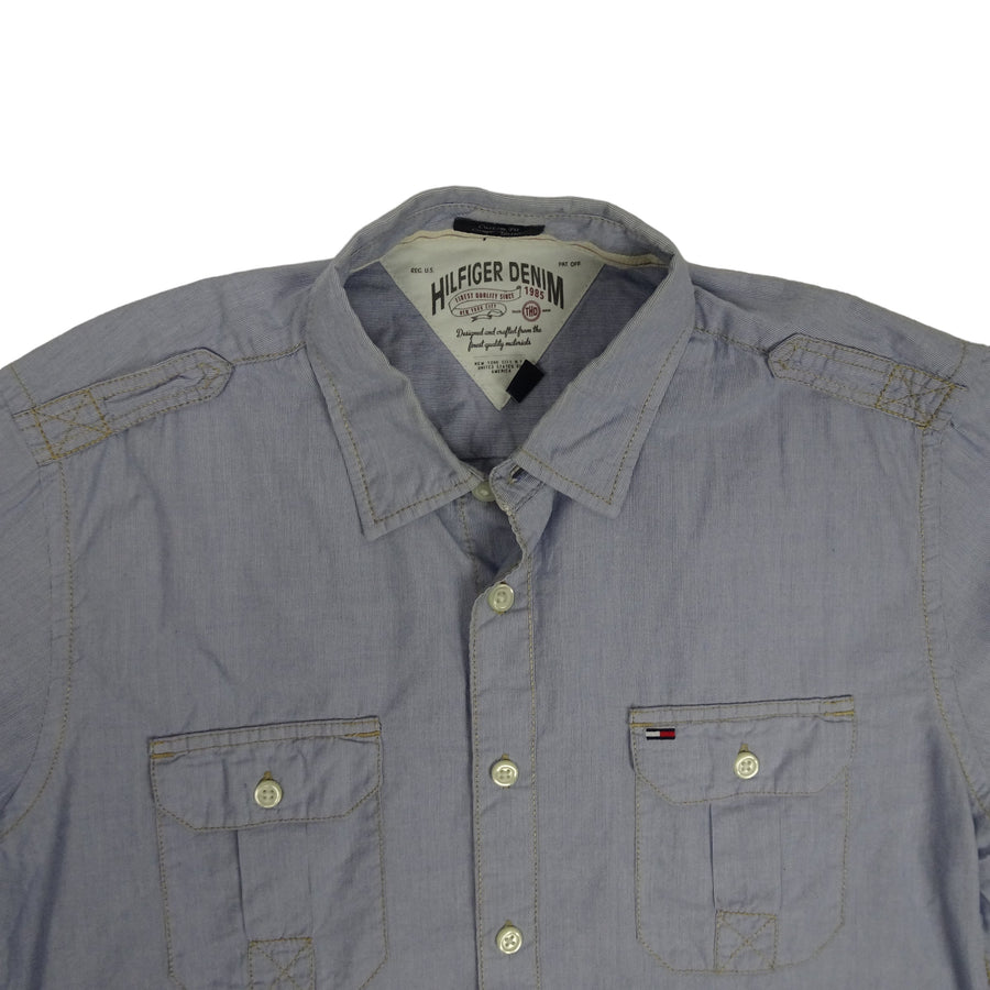Vintage Tommy Hilfiger denim blauw overhemd
