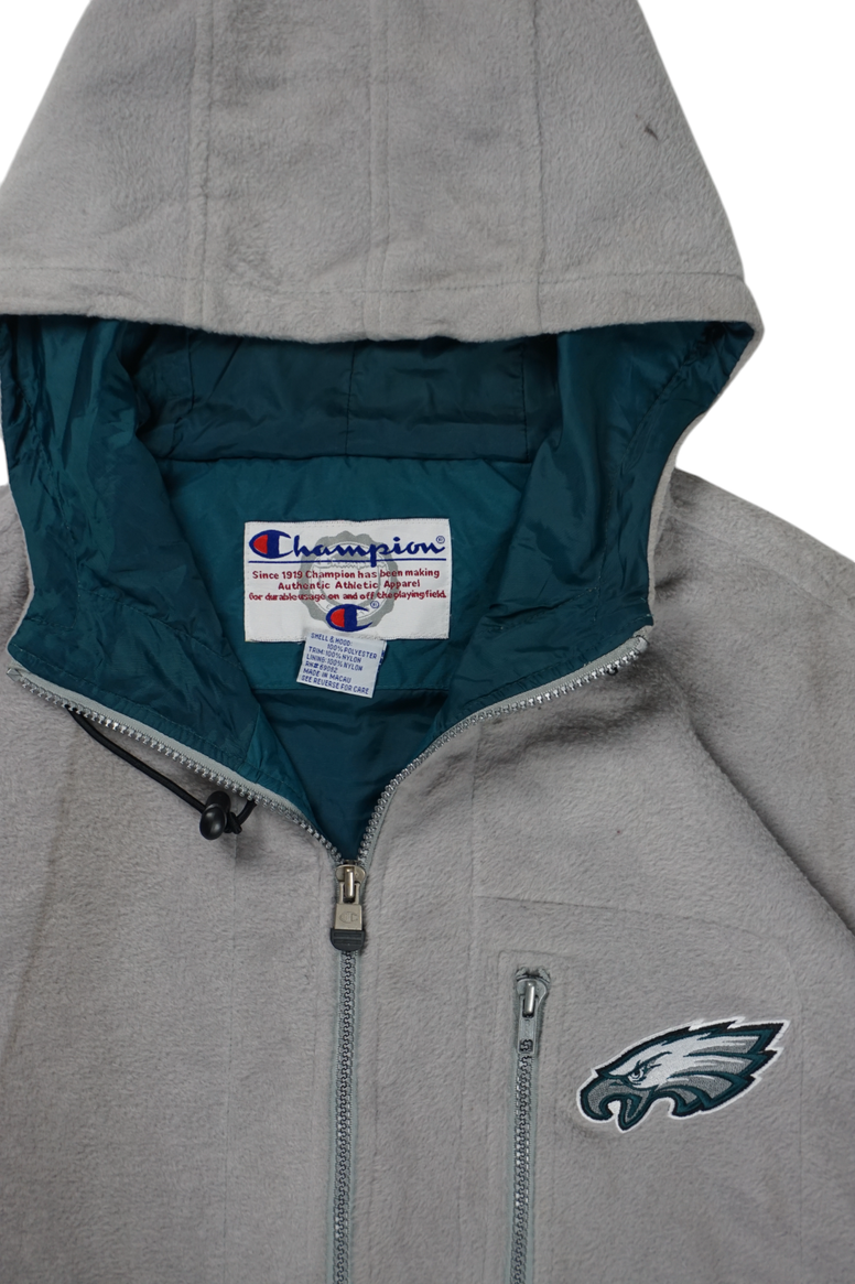 Champion Vintage Grey Fleece Jacket with Hoodie