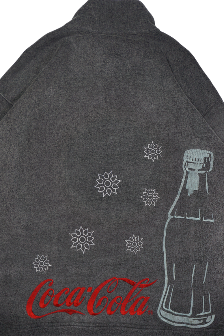 Vintage Coca-Cola Grey 1/4 Zip Fleece