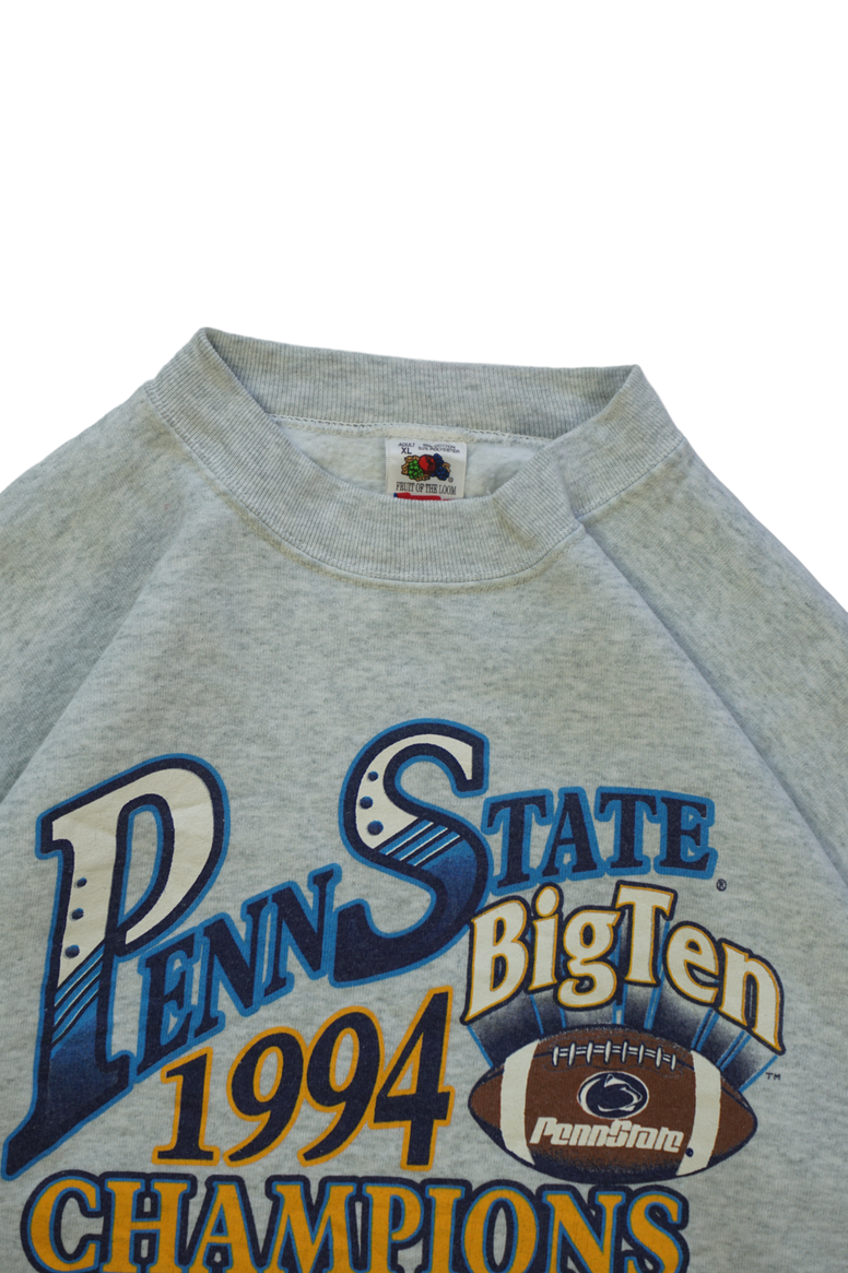 Vintage Fruit of the Loom PennState Big Pen 1994 Champions Grey Sweatshirt