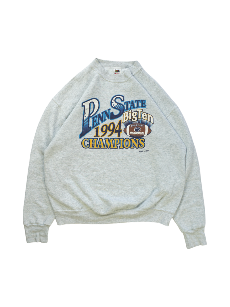 Vintage Fruit of the Loom PennState Big Pen 1994 Champions Grey Sweatshirt