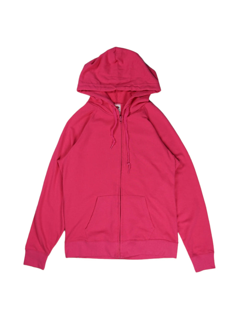 Vintage Fruit of the Loom Pink Zipped Hooded Sweatshirt