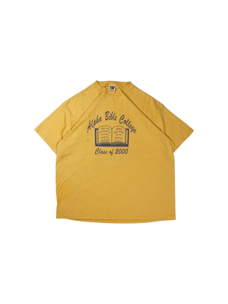 Vintage Fruit of the Loom Yellow T-Shirt