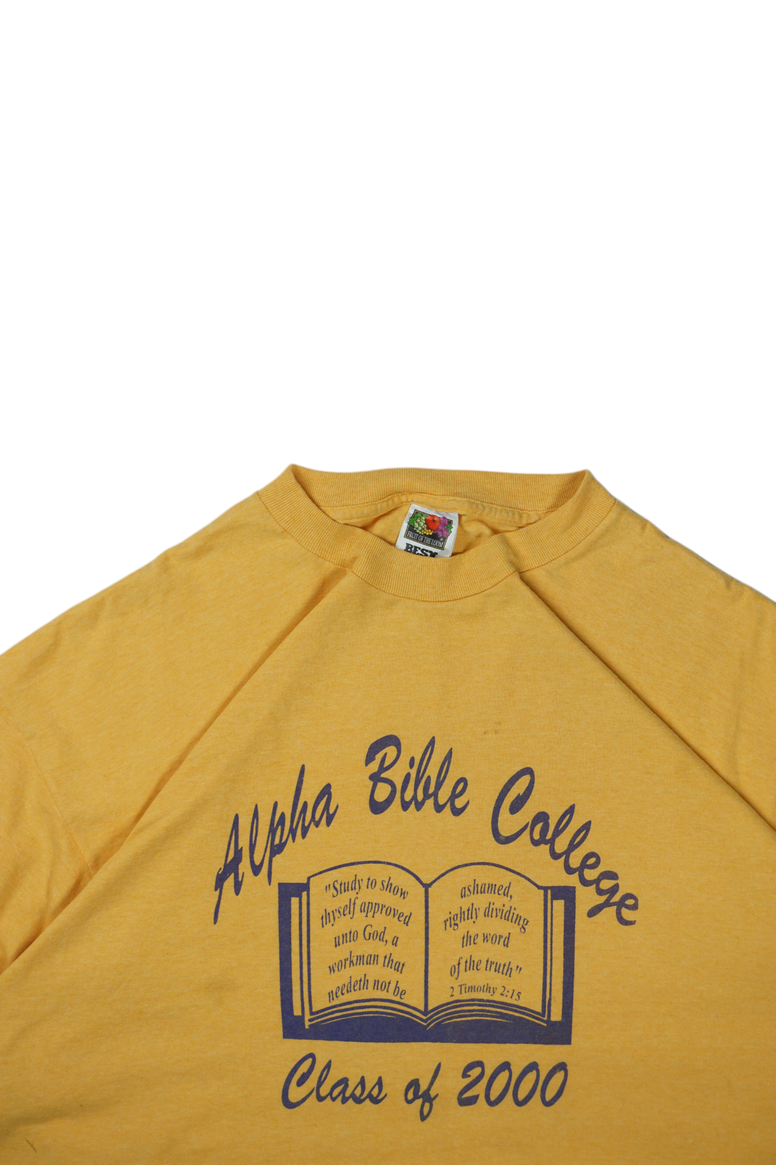 Vintage Fruit of the Loom Yellow T-Shirt