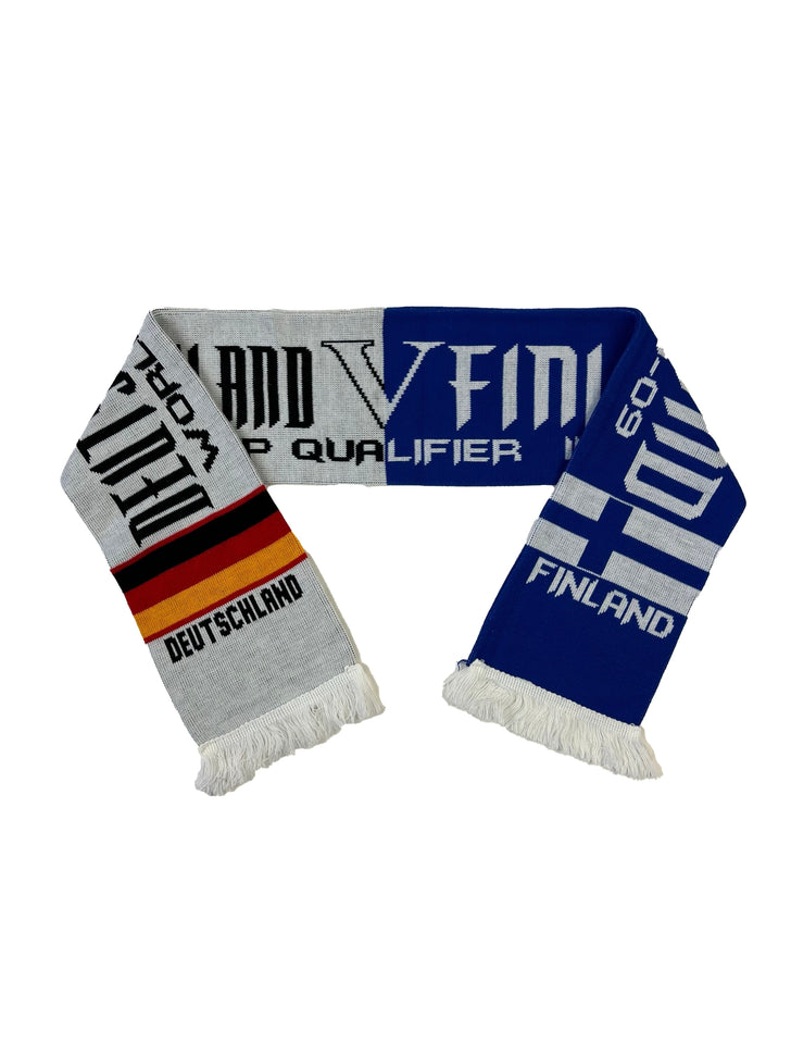 Vintage Germany vs Finland WC Qualification 2009 Blue/White Football Scarf