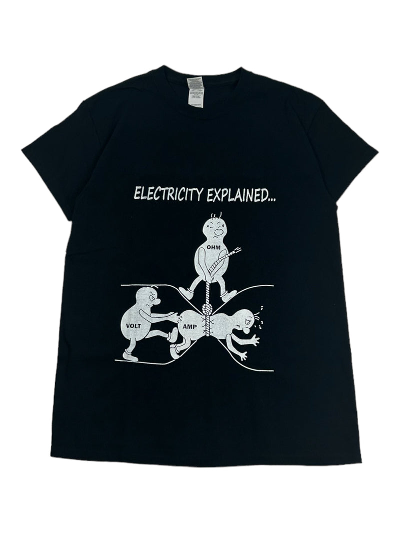 Vintage Gildan Electricity Explained Black Printed T-Shirt