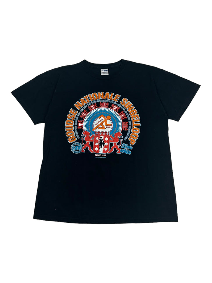 Vintage Gildan Goudse Nationale Singelloop Black Printed T-Shirt