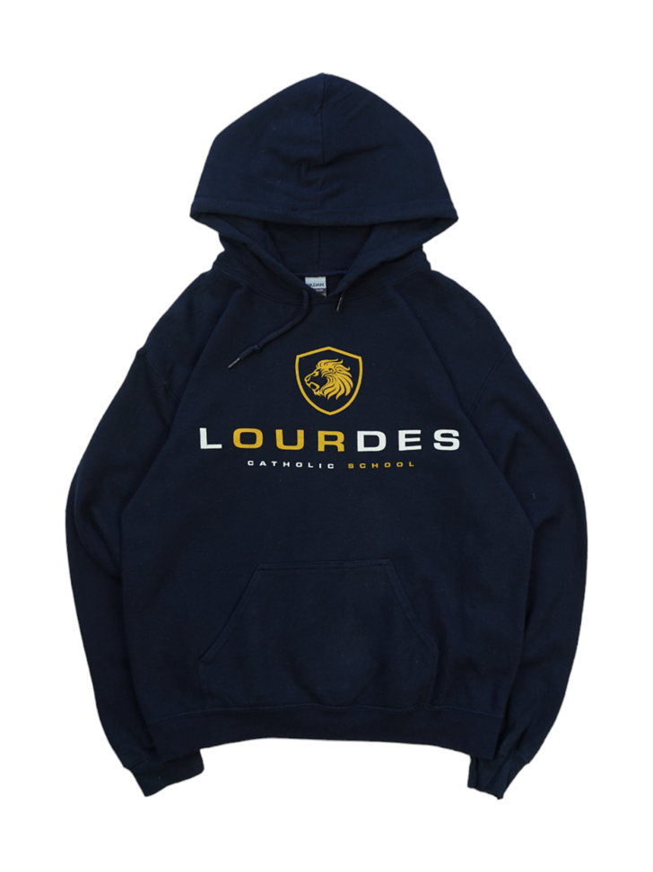 Vintage Gildan Lourdes Catholic School Navy Hoodie