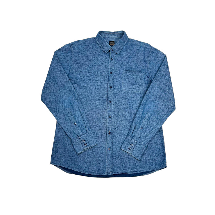 Vintage Hugo Boss Blue Printed Shirt