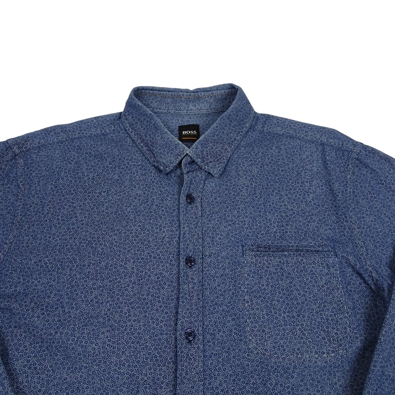 Vintage Hugo Boss Blue Printed Shirt