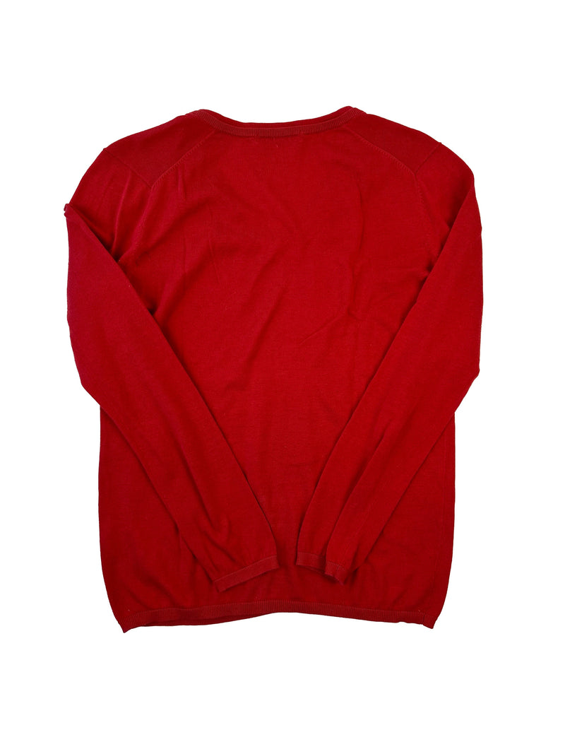 Vintage Lacoste Red V-Neck Knit Sweater