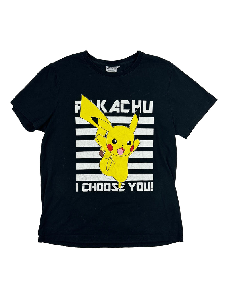 Vintage Pikachu I Choose You Black Printed T-Shirt