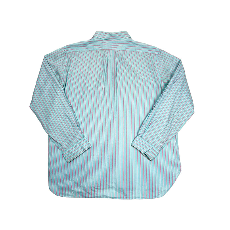 Vintage Ralph Lauren Blue Pink Striped Shirt