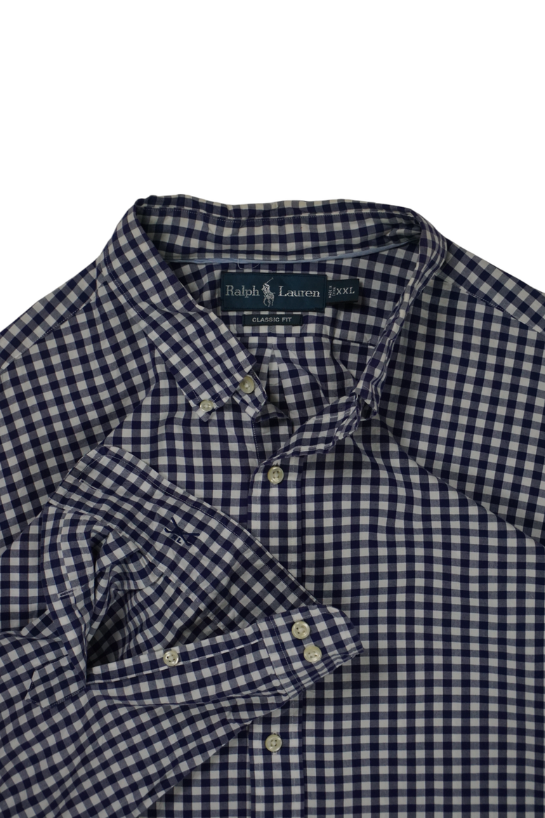 Vintage Ralph Lauren Blue White Blocks Classic Shirt