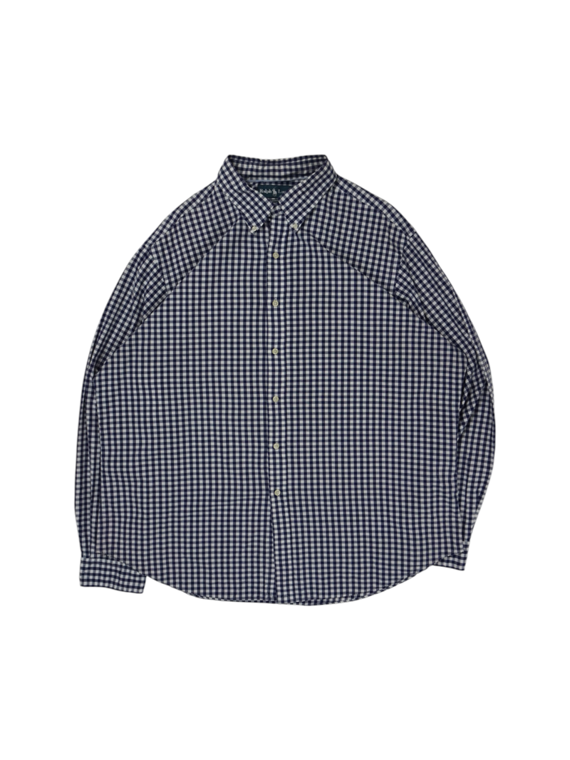 Vintage Ralph Lauren Blue White Blocks Classic Shirt