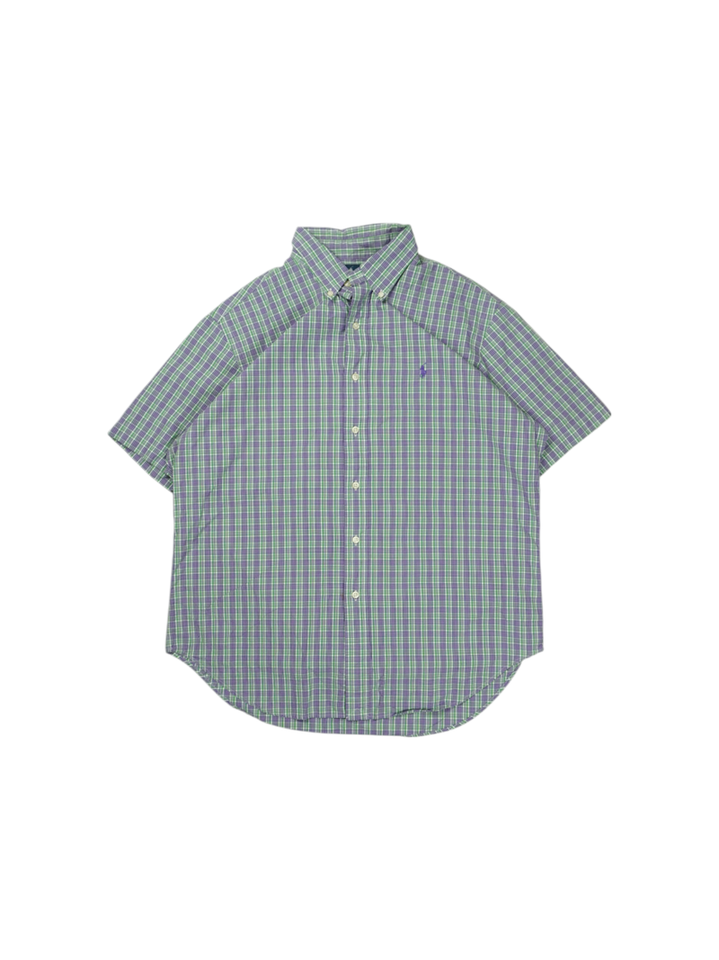 Vintage Ralph Lauren Green Purple Short Sleeve Shirt