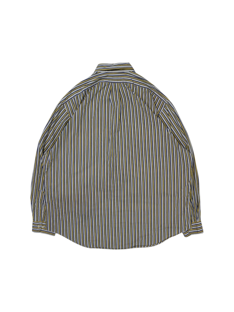 Vintage Ralph Lauren White Yellow Blue Striped Classic Fit Shirt