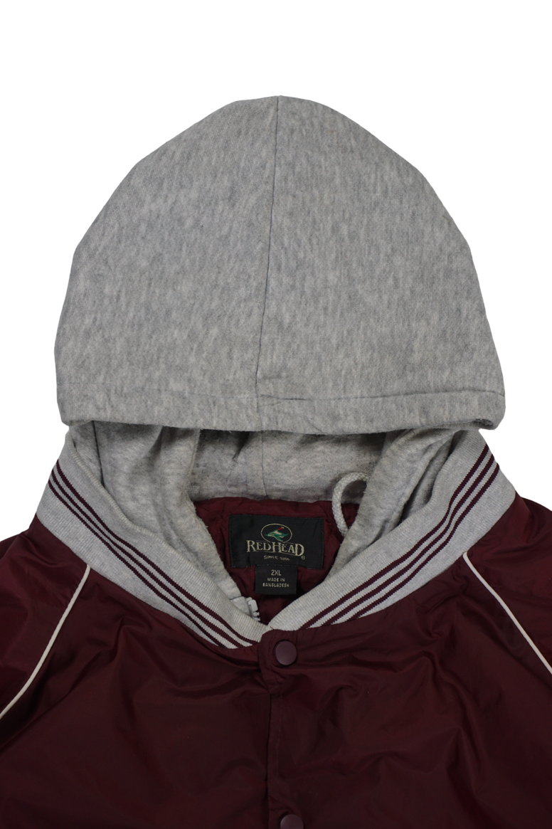 Authentic Vintage RedHead Bordeaux Hooded Varsity Jacket