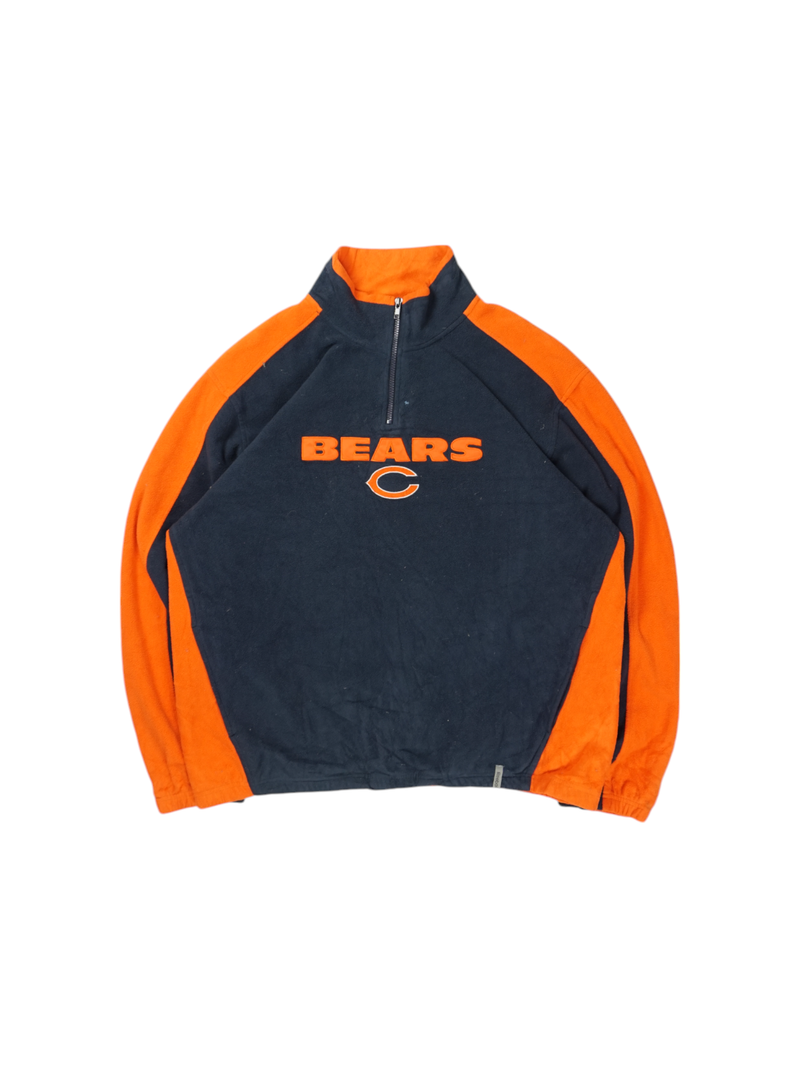 Vintage Reebok NFL Navy Orange 1/4 Zip Fleece Jacket