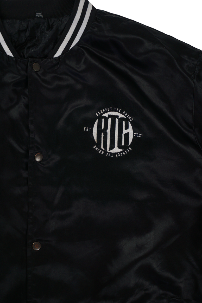 Vintage Respect The Grind Black Varsity Jacket