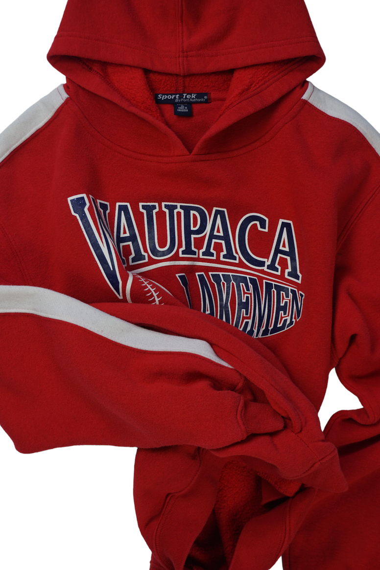 Vintage Sporttek Waupaca Lakemen Red Hoodie