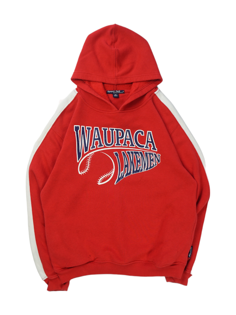 Vintage Sporttek Waupaca Lakemen Red Hoodie