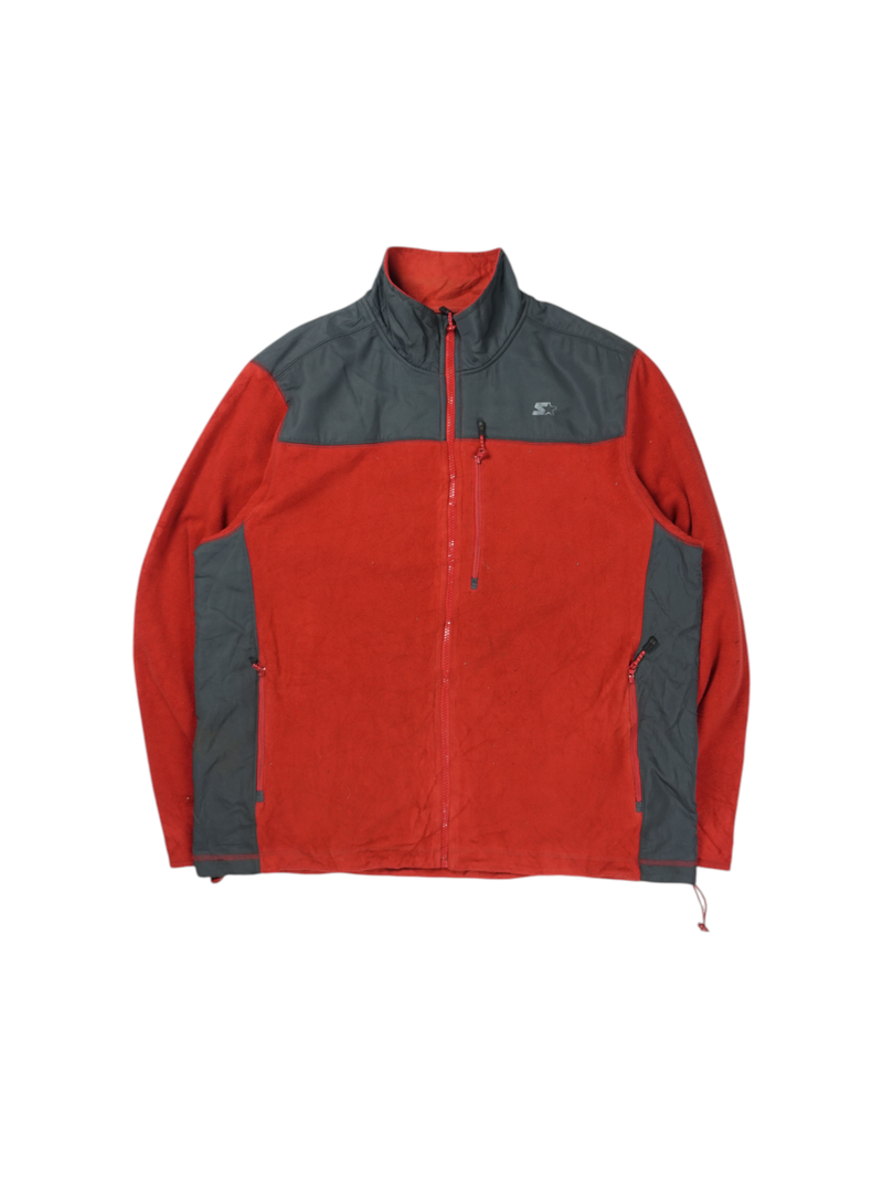 Vintage Starter Red Grey Fleece Jacket
