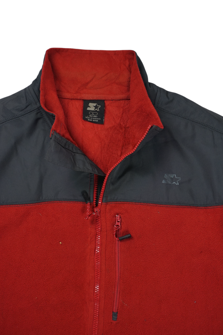 Vintage Starter Red Grey Fleece Jacket